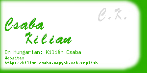 csaba kilian business card